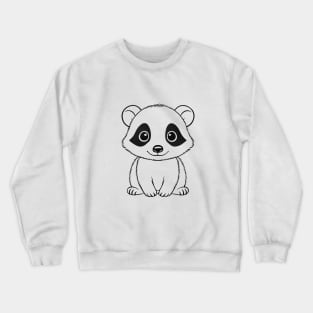 Cute Baby Badger Animal Outline Crewneck Sweatshirt